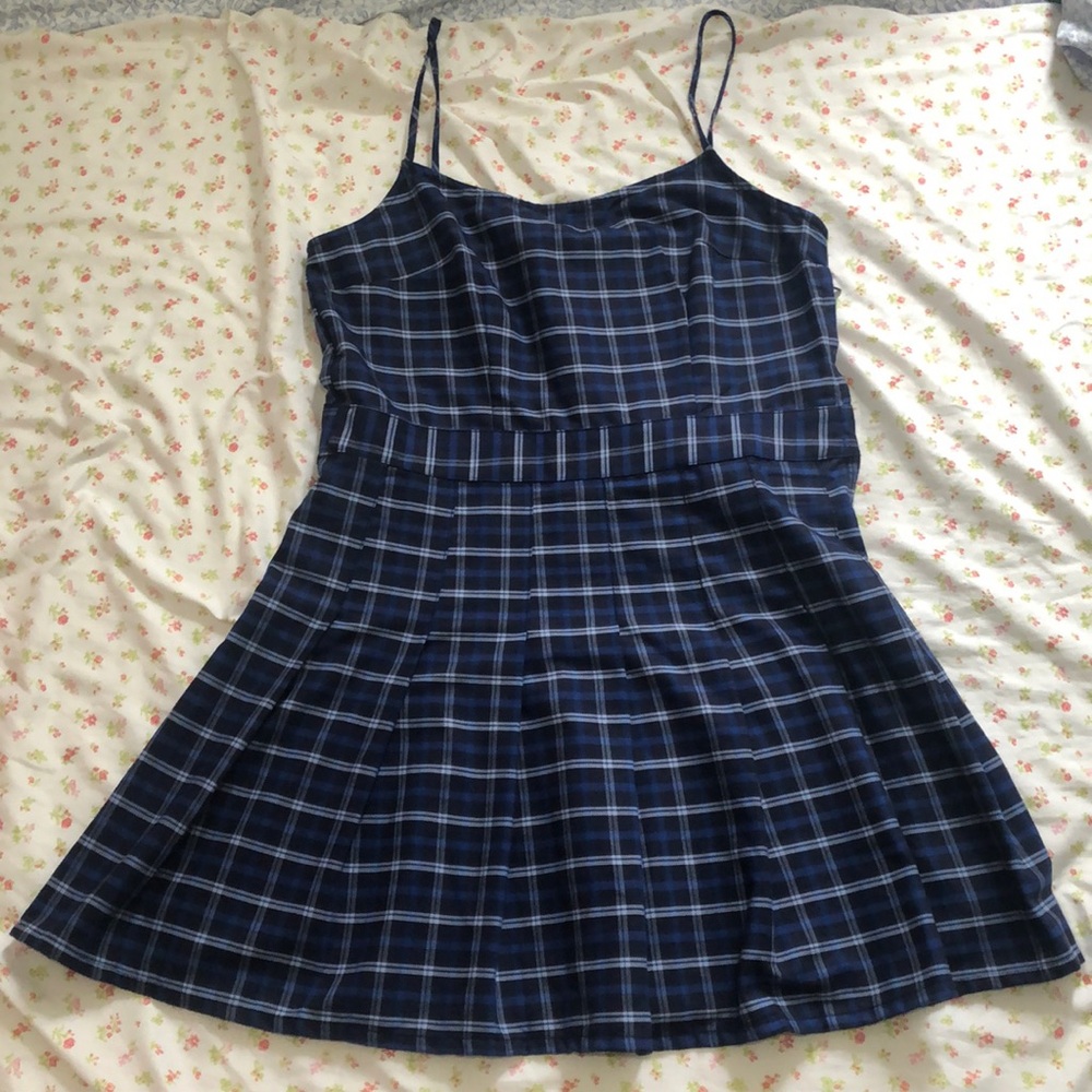 H&M plaid blue dress